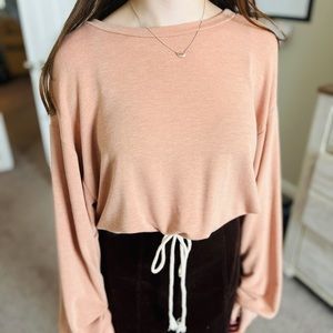 Molly Green Coral Cropped Long Sleeve